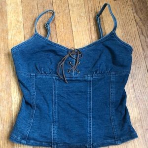 Faux denim tank